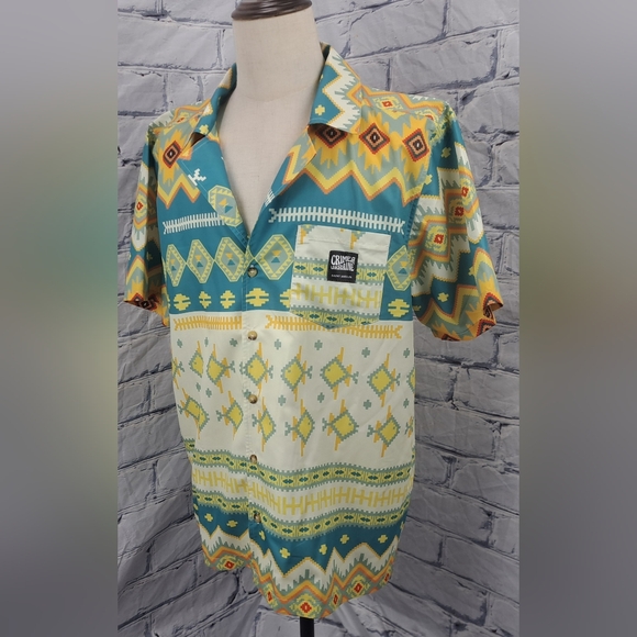 Saint Javelin Other - Saint Javelin Crimea Beach Party Hawaiian Open Collar Shirt Tribal Southwestern
